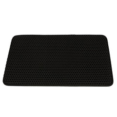 Covoras impermeabil pentru litiera pisici, dimensiune 40 x 60 cm, dublu strat, culoare Neagra