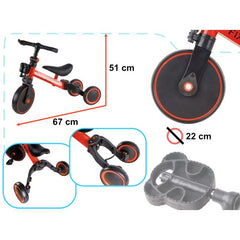 Tricicleta TRIKE FIX MINI, 3in1 adaptabila, culoare Rosie